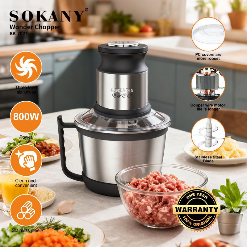 كبة سوكاني ستانلس ستيل 3 لتر 800 وات سرعتين موديل SK-7027N