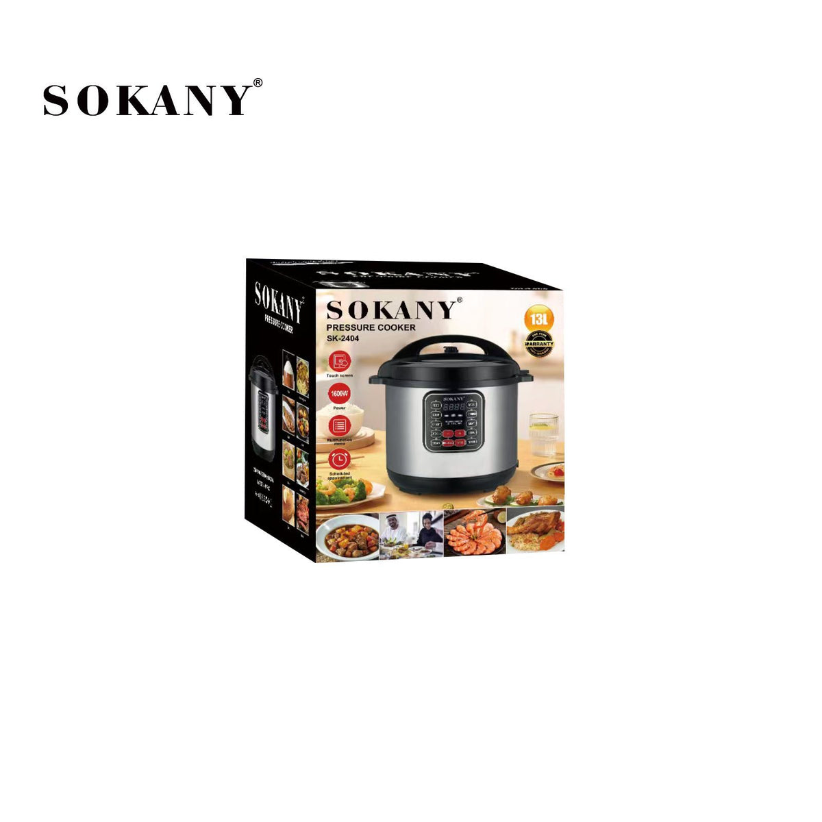 حلة ضغط ديجيتال سوكاني سعة 13 لتر 1600 وات موديل SK-2404