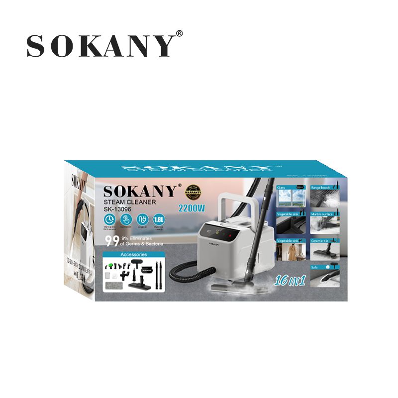 جهاز تنظيف بالبخار سوكاني ديجيتال 16×1 سعة 1.8 لتر 2200 وات موديل SK-13096