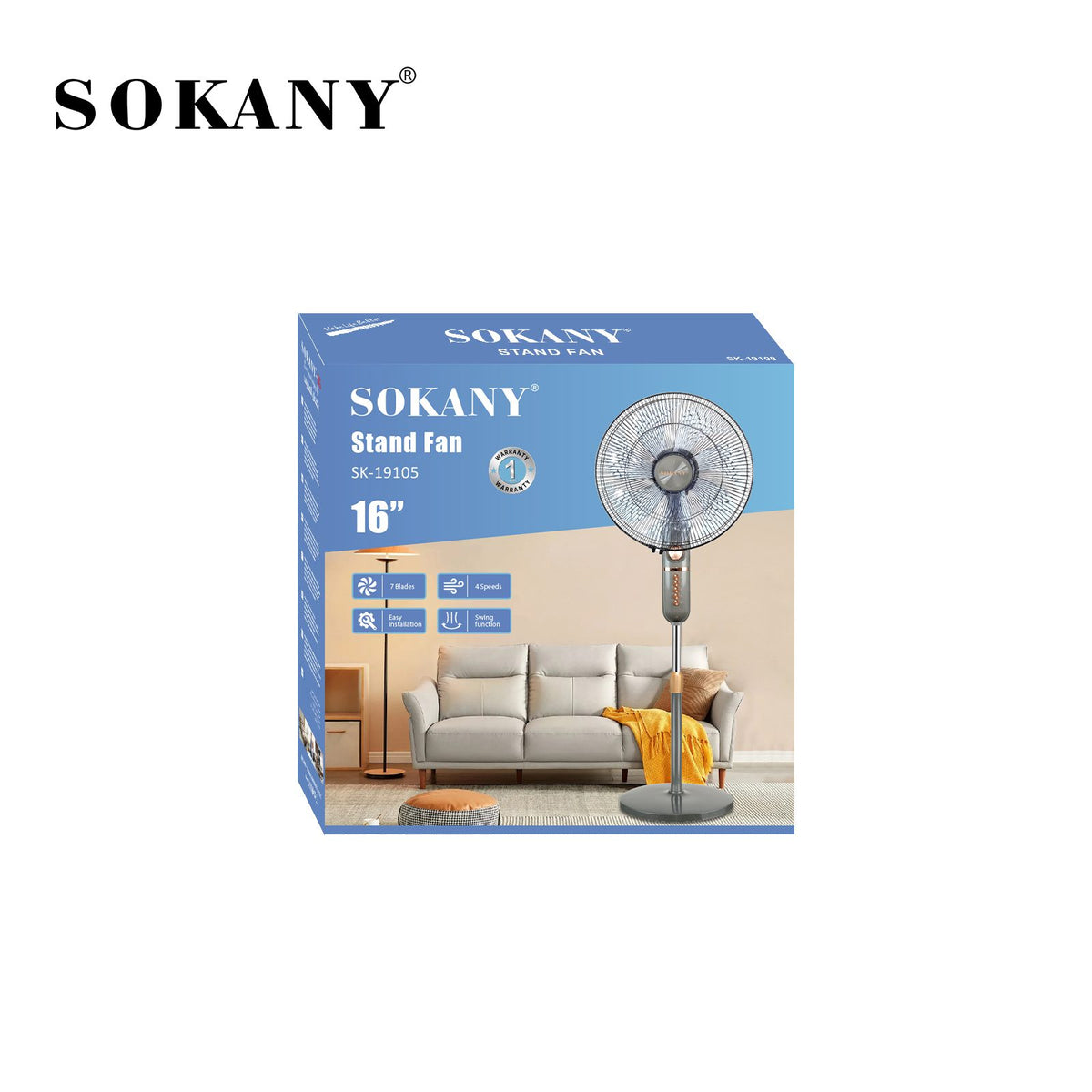 مروحة سوكاني عمودية 16 بوصة موديل SK 19105