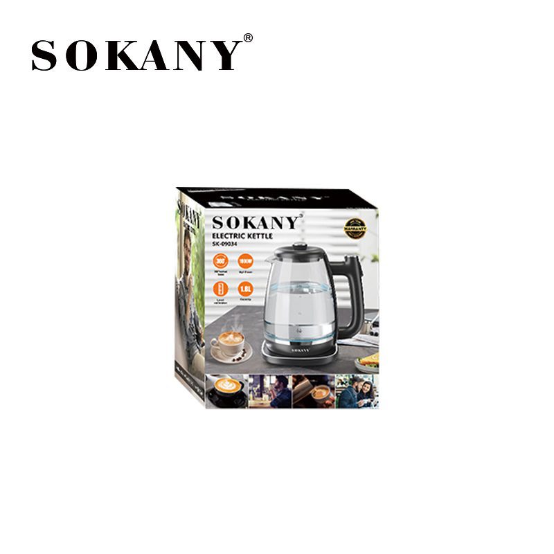 غلاية سوكاني زجاج 1.8 لتر 1800 وات موديل SK-09034