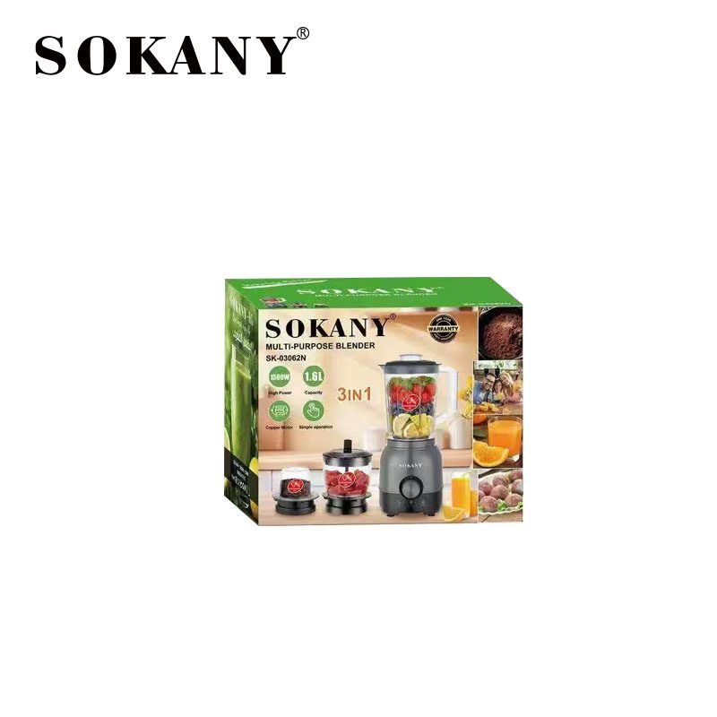 خلاط سوكاني3*1 1500وات سعة 1.6 لتر موديل SK-03062N