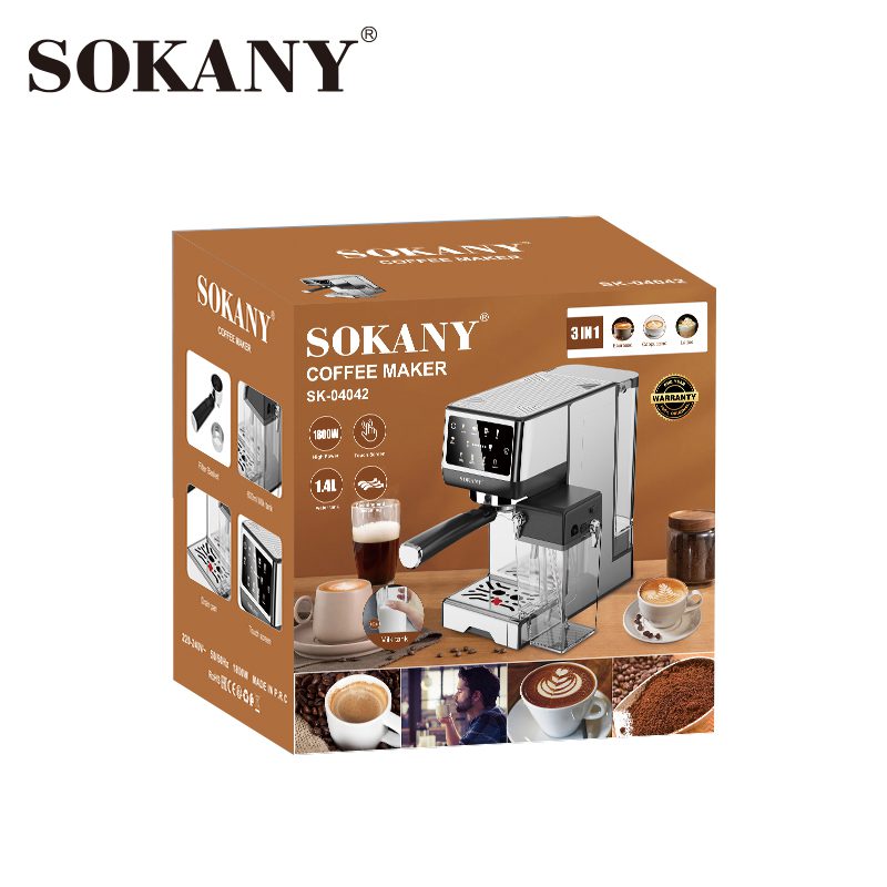 ماكينة قهوة اسبريسو 3×1 سوكاني 1.4 لتر 1800 وات 20 بار SK-04042