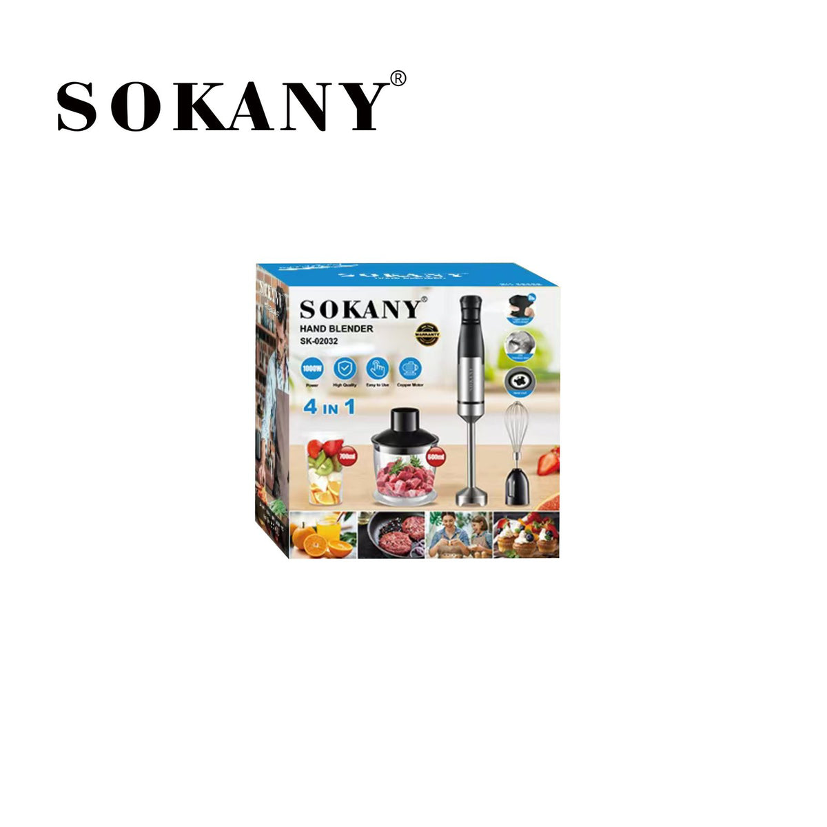 هاند بلندر سوكاني استانلس ستيل 4×1 1000 وات موديل SK-02032