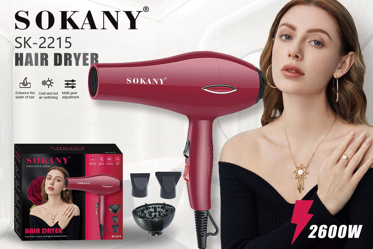استشوار سوكاني 2600 وات مزود بديفيوزر موديل SK-2215