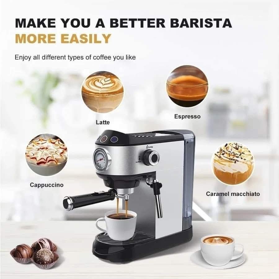 ماكينة قهوة اسبريسو سوكاني 1 لتر 1450 وات 15 بار موديل SK-696B