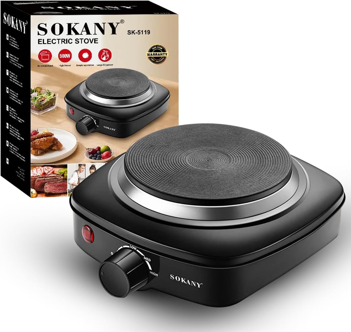 سخان بلاطة سوكاني سطح واحد 500 وات موديل SK-5119