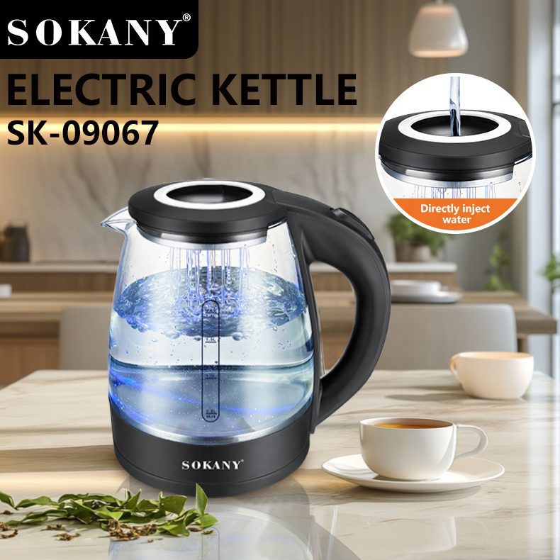 غلاية سوكاني زجاج 1.8 لتر 1500 وات موديل SK-09067