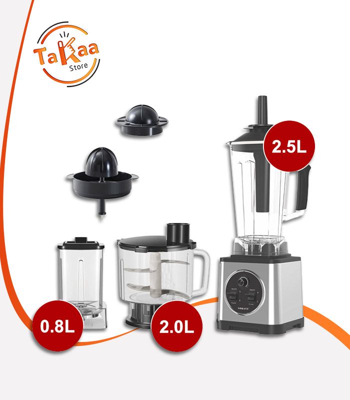خلاط سوكاني SK-03035N ستانلس ستيل 4×1 بقدرة 6600 وات وسعة 2.5 لتر