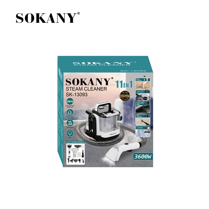 جهاز تنظيف بقع بالبخار سوكاني 11×1 سعة 1.5 لتر - 1 لتر 3600 وات موديل SK-13093