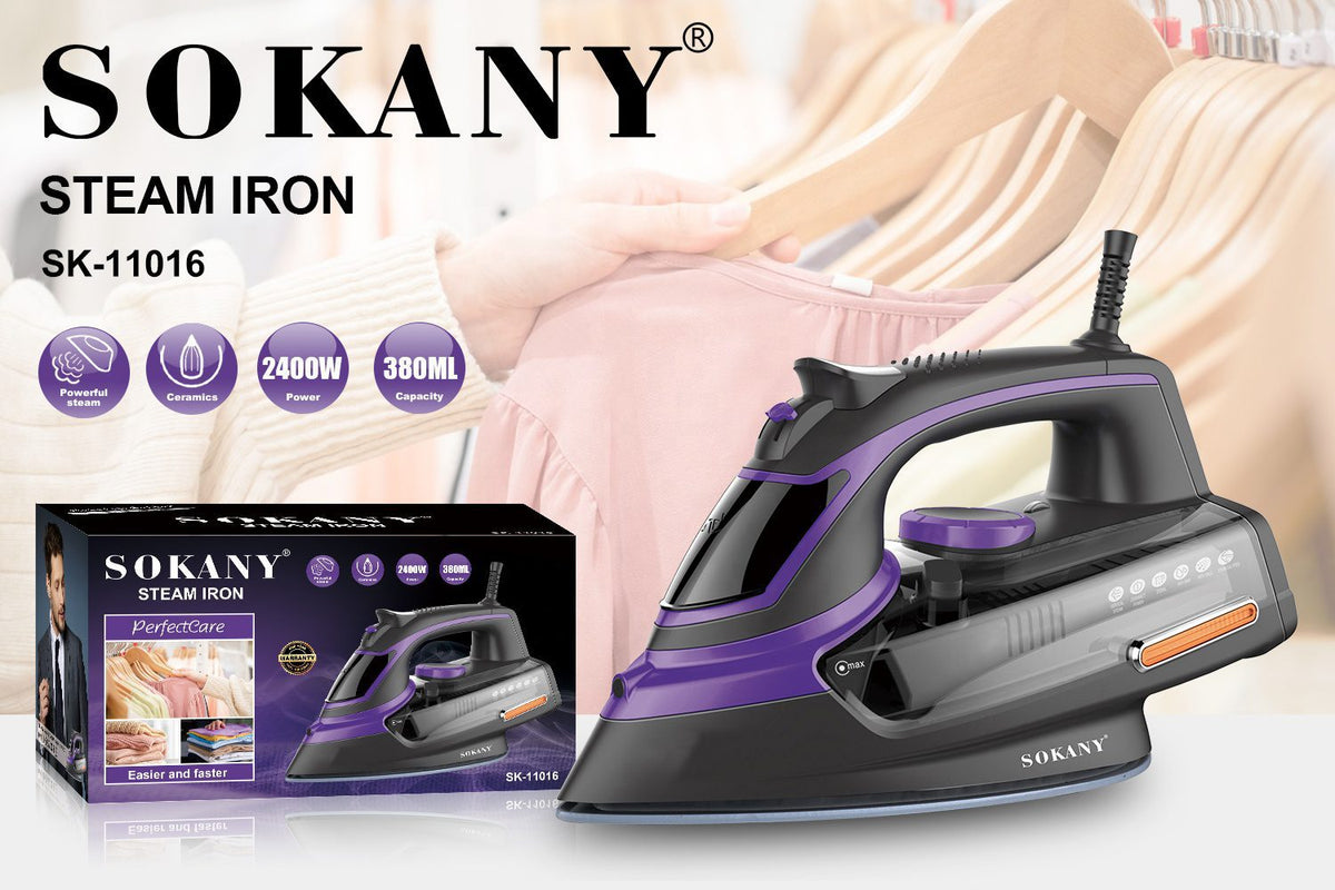 مكواة ملابس بخار سوكاني 380 مل 2400 وات موديل SK-11016