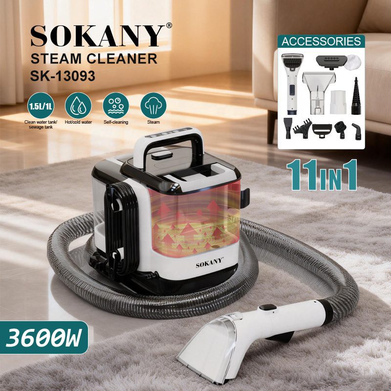 جهاز تنظيف بقع بالبخار سوكاني 11×1 سعة 1.5 لتر - 1 لتر 3600 وات موديل SK-13093