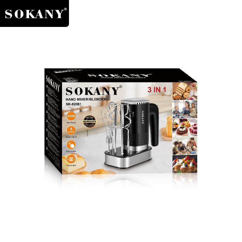 مضرب بيض سوكاني بقاعدة 3×1 800 وات 5 سرعات موديل SK-02001
