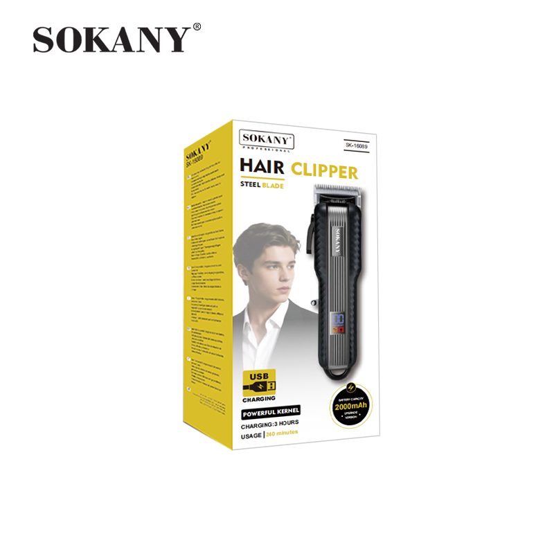 ماكينة حلاقة شعر سوكاني ديچيتال شحن ببطارية 2000mAh سرعة 7000PRM موديل SK-16089