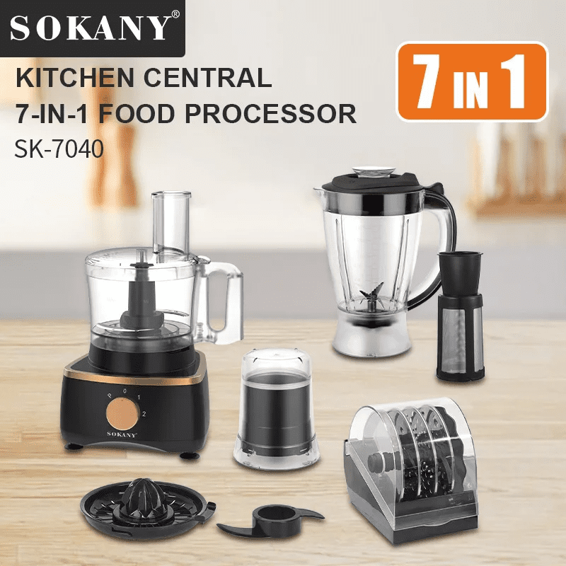 محضر طعام كهربائي سوكاني 7×1 1000 وات سرعتين موديل SK-7040