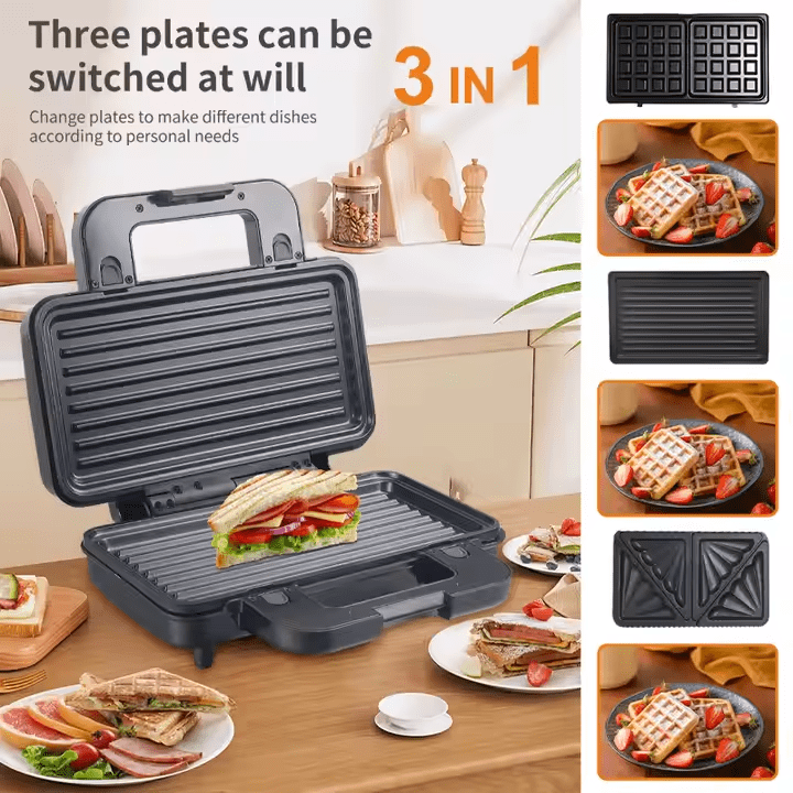 ساندوتش ميكر سوكاني 3×1 بقدرة 1000 وات موديل SK-BBQ-835