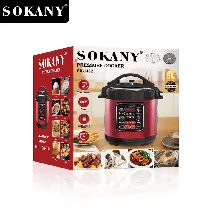 حلة ضغط ديجيتال سوكاني سعة 5 لتر 1000 وات موديل SK-2402