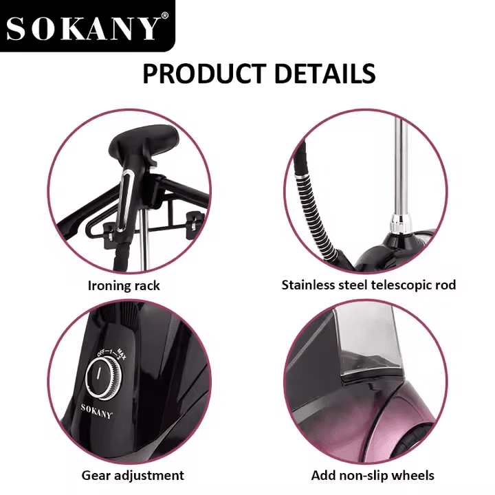 مكواة ملابس بخار سوكاني ستاند 2.8 لتر 3600 وات موديل SK-12012