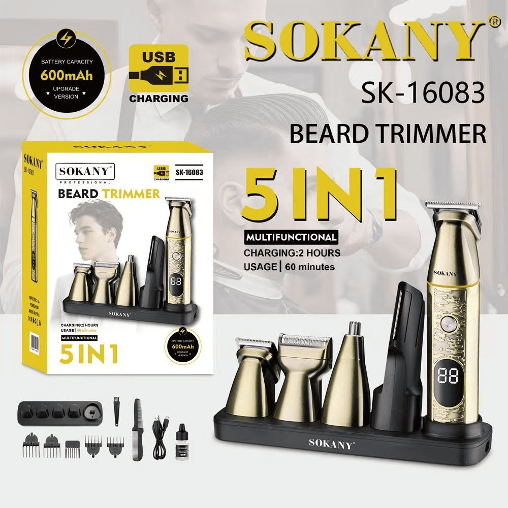 ماكينة حلاقة سوكاني ديچيتال شحن 5×1 ببطارية 600mAh موديل SK-16083