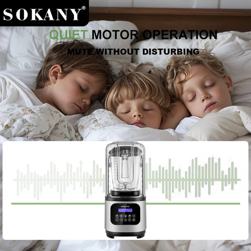 خلاط سوكاني ديجيتال كاتم للصوت 8000 وات 6 سرعات 2 لتر موديل SK-03024