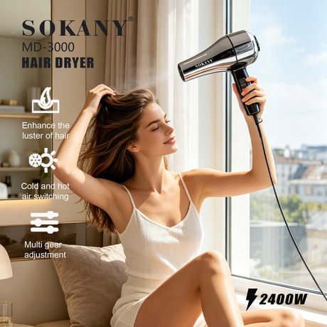 استشوار سوكاني استنلس 2400 وات موديل MD-3000