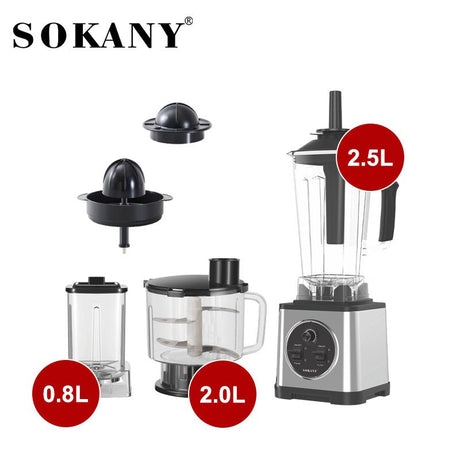 خلاط سوكاني ستانلس ستيل 4×1 6600 وات 15 سرعه 2.5 لتر موديل SK-03035N