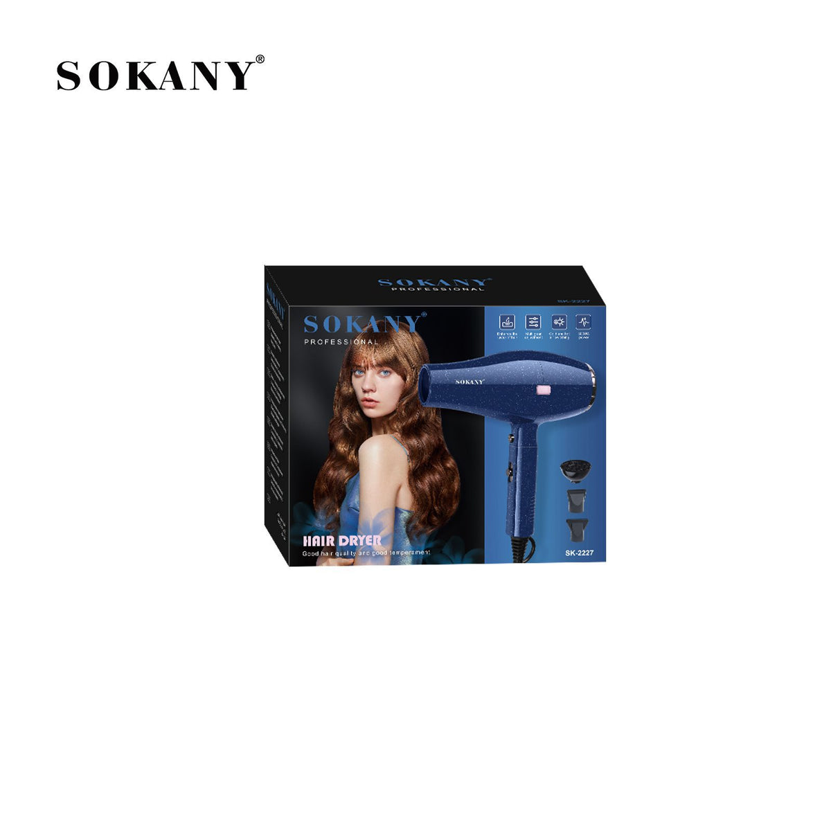 استشوار سوكاني 3000 وات مزود بديفيوزر موديل SK-2227