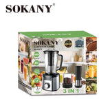 خلاط سوكاني ستانلس ستيل 3×1 سعة 2.5 لتر بقدرة 1000 وات موديل SK-03072