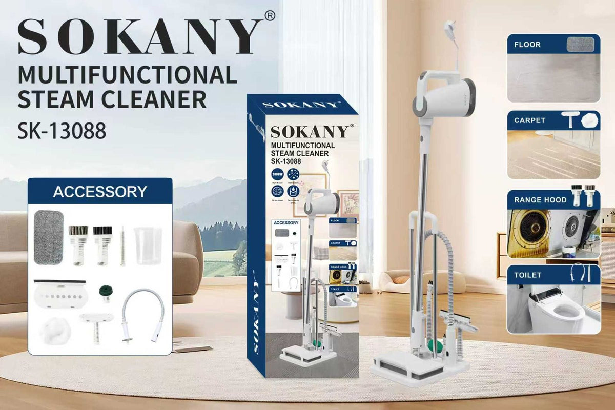 مساحة تنظيف بالبخار سوكاني 10×1 بقدرة 2200 وات لتنظيف وتعقيم الأرضيات موديل SK-13088