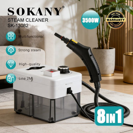 جهاز تنظيف بالبخار سوكاني 8×1 بقدرة 3500 وات سعة 1500 مل  موديل SK-13082