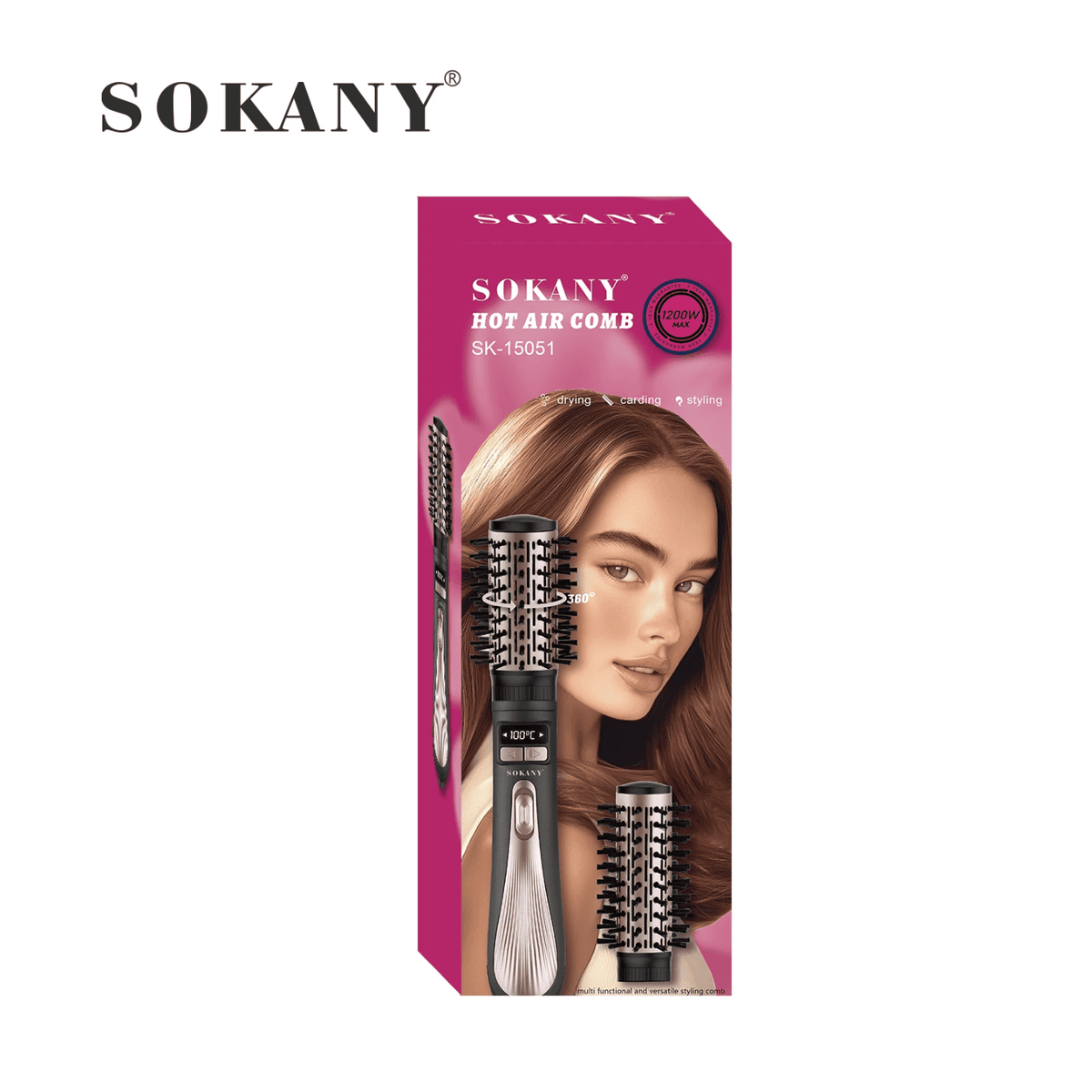 فرشة استشوار دوارة ديجيتال سوكاني 2×1 بقدرة 1200 وات موديل SK-15051