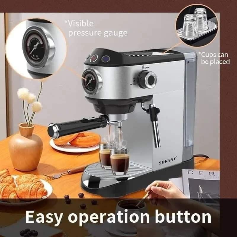 ماكينة قهوة اسبريسو سوكاني 1 لتر 1450 وات 15 بار موديل SK-696B
