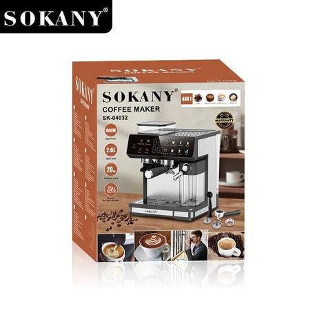 ماكينة قهوة اسبريسو سوكاني 4×1 2.6 لتر 1800 وات 20 بار موديل SK-04032