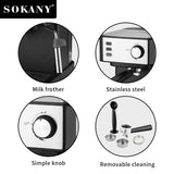 ماكينة قهوة اسبريسو سوكاني 1.5 لتر 850 وات 15 بار موديل SK-04005