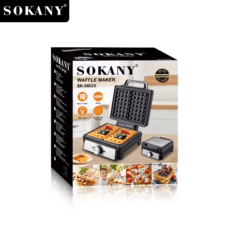وافل ميكر سوكاني 2 قطعة فوليم 1600 وات موديل SK-08025