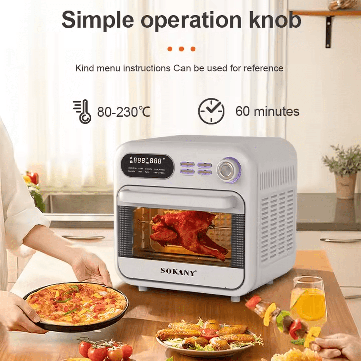 قلاية هوائية مع فرن سوكاني ديجيتال 18 لتر 1800 وات موديل SK-10003