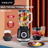 خلاط سوكاني 3×1 وعاء أكريليك 1000 وات 5 سرعات 1.5 لتر موديل SK-178N