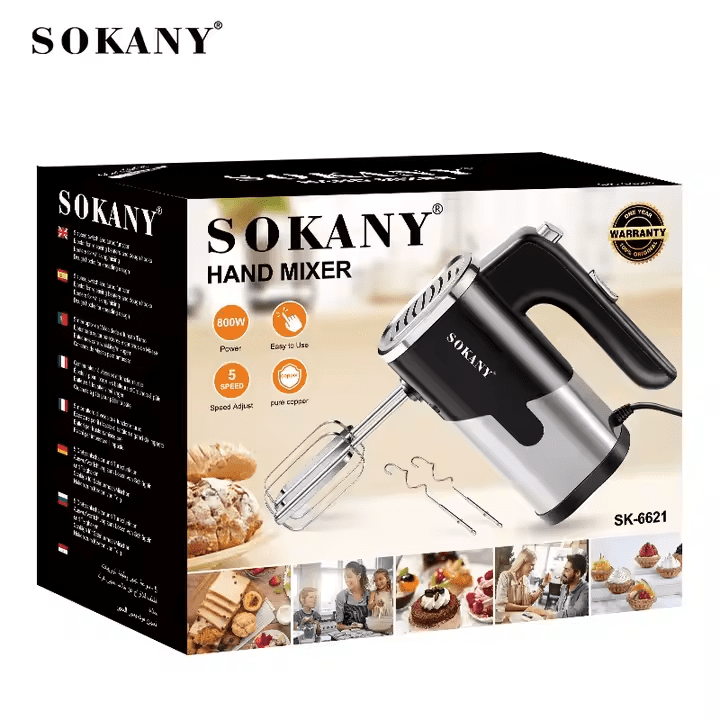 مضرب بيض سوكاني 800 وات 5 سرعات موديل SK-6621