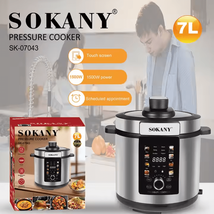 حلة ضغط ديجيتال سوكاني سعة 7 لتر 1500 وات موديل SK-07043
