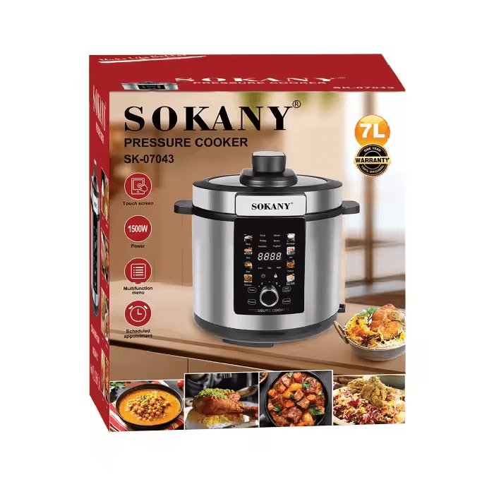 حلة ضغط ديجيتال سوكاني سعة 7 لتر 1500 وات موديل SK-07043