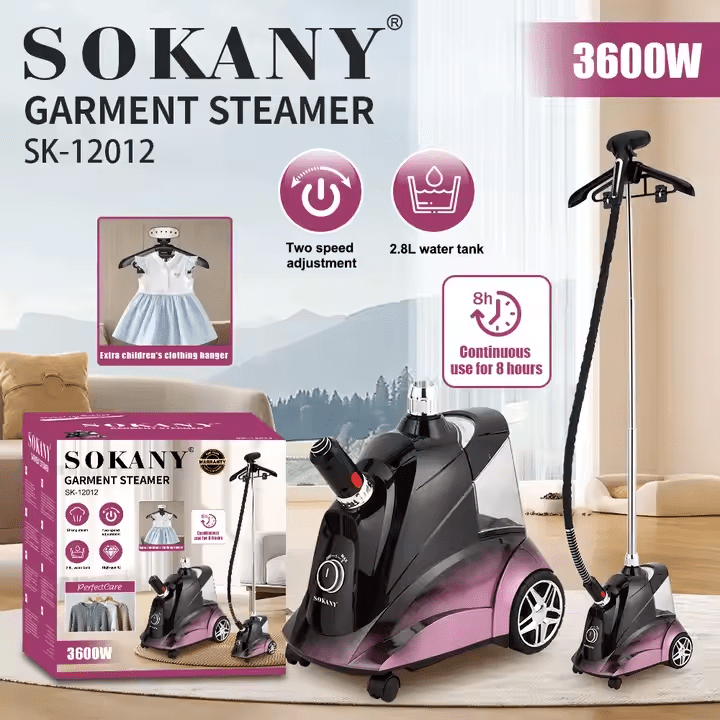 مكواة ملابس بخار سوكاني ستاند 2.8 لتر 3600 وات موديل SK-12012