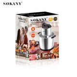 Sokany Food Chopper Stainless Steel 10 L 2000 W 2 Speeds Model SK-666666B