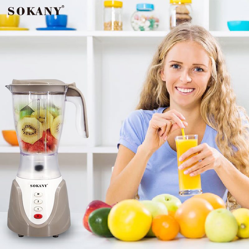 Sokany 2-in-1 Blender with Acrylic Jar 600W 2 Speeds 1.5L Model SK-158