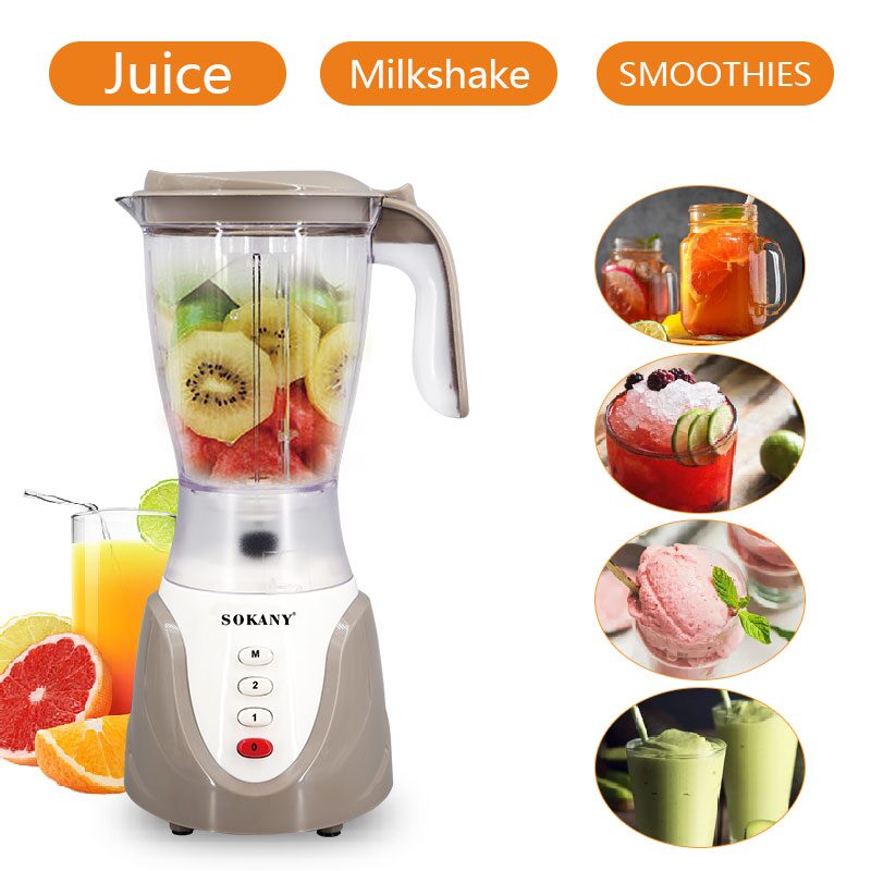 Sokany 2-in-1 Blender with Acrylic Jar 600W 2 Speeds 1.5L Model SK-158