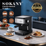 ماكينة قهوة اسبريسو سوكاني 1.8 لتر 850 وات 15 بار موديل SK-04029