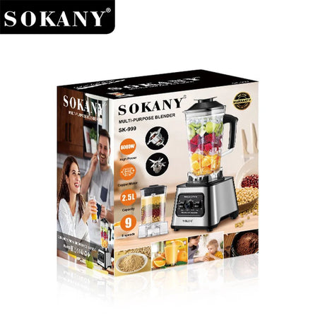 خلاط سوكاني 2×1 6000 وات سعة 2.5 لتر + مطحنه 15 سرعه موديل SK-999N