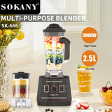 خلاط سوكاني 2×1 5000 وات سعة 2.5 لتر + مطحنه 9 سرعات موديل SK-666N