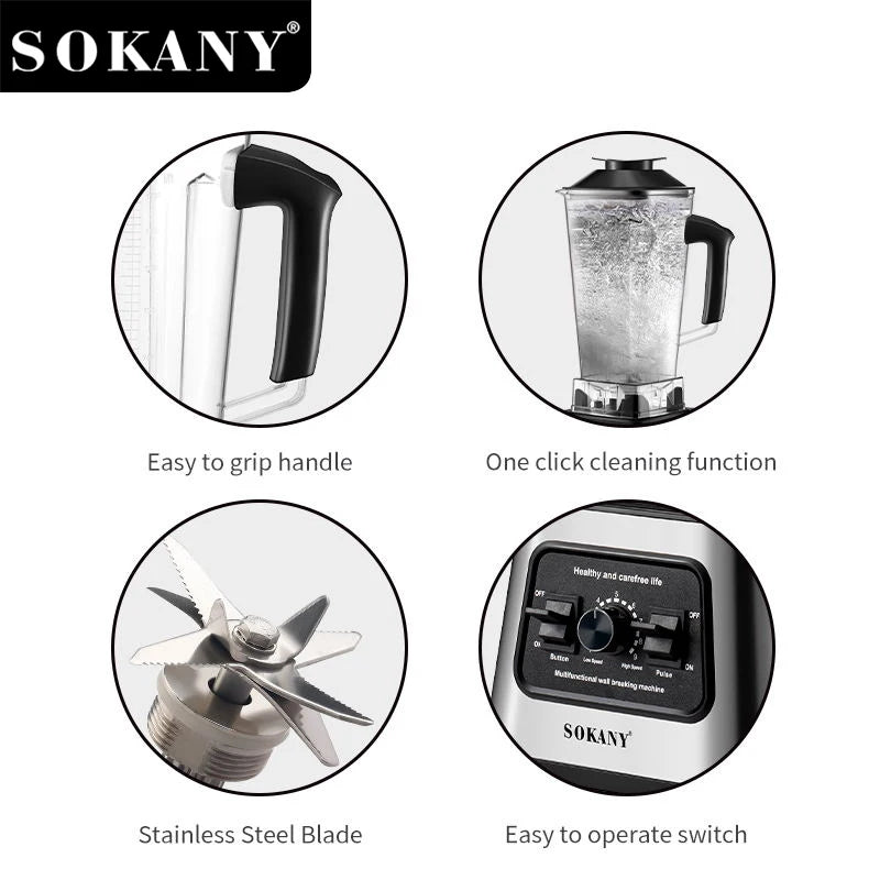 خلاط سوكاني 2×1 6000 وات سعة 2.5 لتر + مطحنه 15 سرعه موديل SK-999N