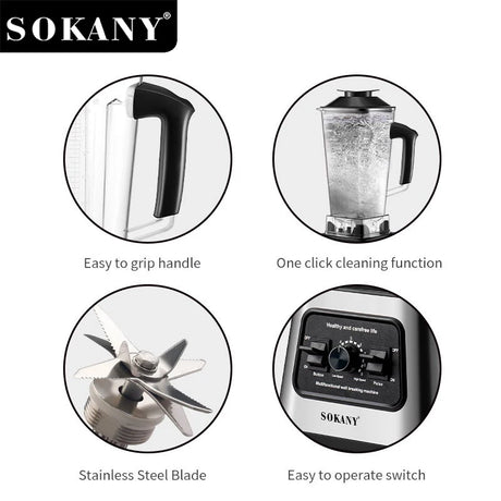 خلاط سوكاني 2×1 6000 وات سعة 2.5 لتر + مطحنه 15 سرعه موديل SK-999N