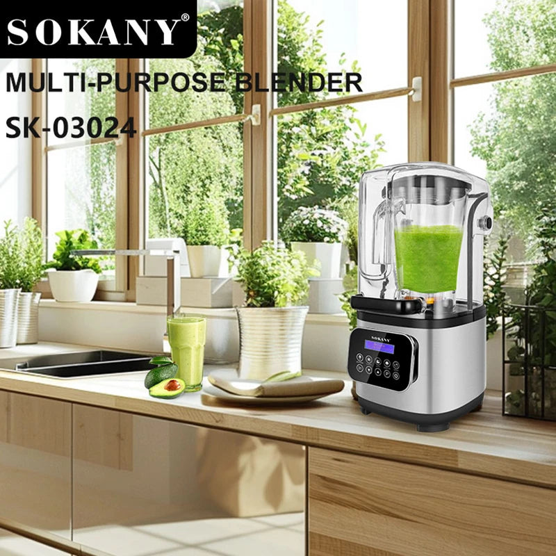 خلاط سوكاني ديجيتال كاتم للصوت 8000 وات 6 سرعات 2 لتر موديل SK-03024